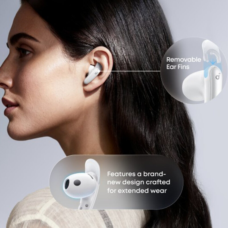 Casti Bluetooth 6.1, ANC, LDAC, AI mic Anker Liberty Buds, alb