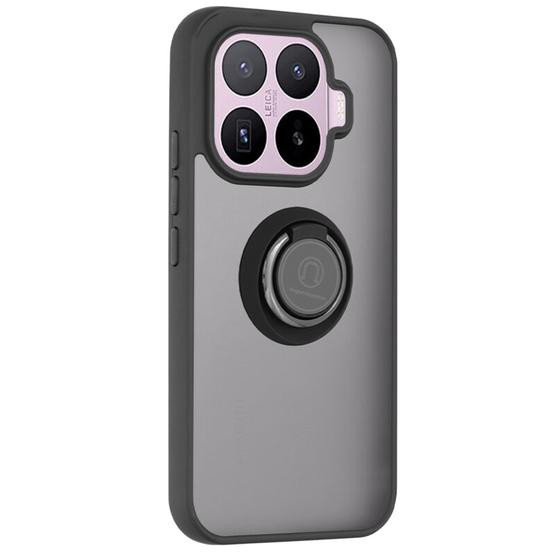 Husa Xiaomi 17T Techsuit Glinth cu inel suport stand magnetic, negru