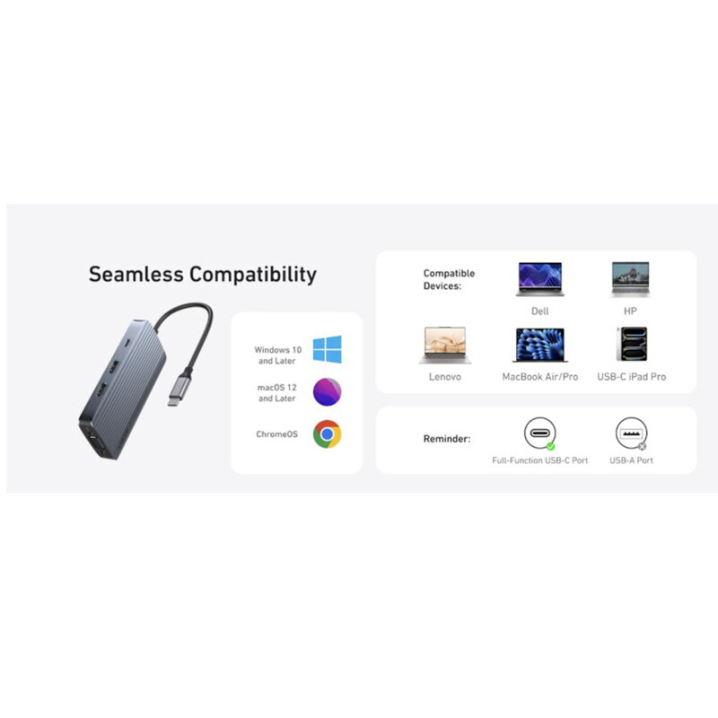 Hub 8in1 USB3.2, transfer date 5Gbps Anker, gri