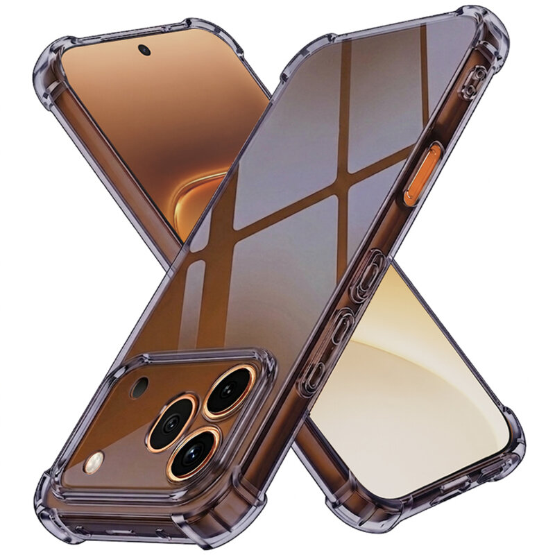 Husa Honor 600 Pro Techsuit Shockproof Clear Silicone, fumuriu