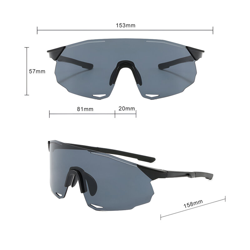 Ochelari supradimensionati sport Techsuit 8853, negru/gri