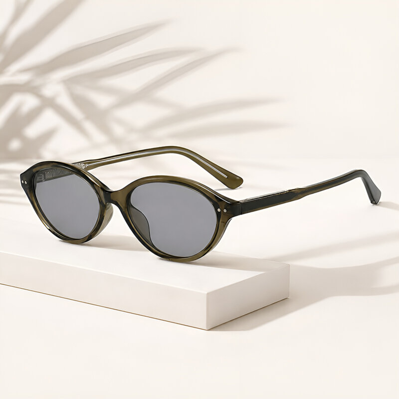Ochelari de soare ovali, retro-moderni Techsuit 99034, verde