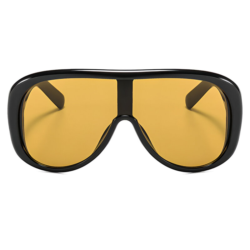 Ochelari dama aviator supradimensionati Techsuit 89337, negru/galben