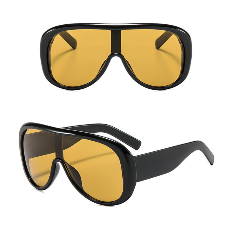 Ochelari dama aviator supradimensionati Techsuit 89337, negru/galben