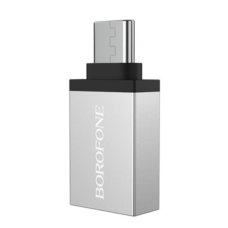 Adaptor OTG USB-C la USB-A, 5Gbps, Borofone BV3, argintiu