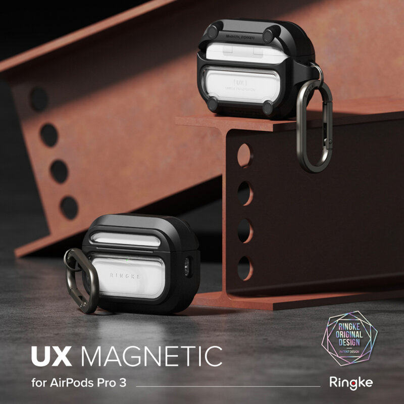 Husa AirPods Pro 3 Ringke UX Magnetic, transparenta