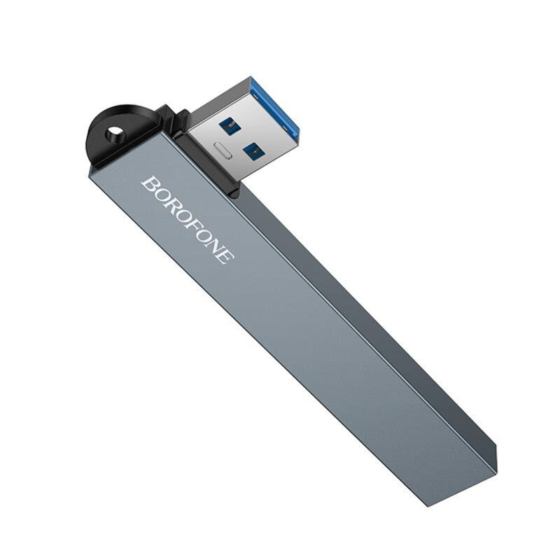 Hub USB 4 in 1, 3x USB 2.0, 1x USB 3.0, Borofone FH1, gri