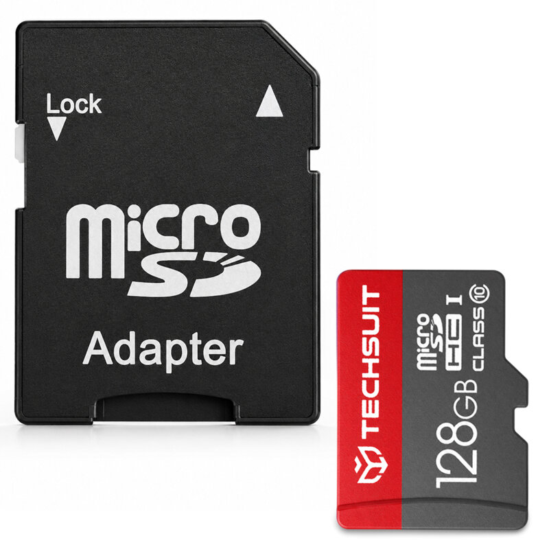Card memorie 128GB MicroSDHC + adaptor Techsuit THCM26, rosu