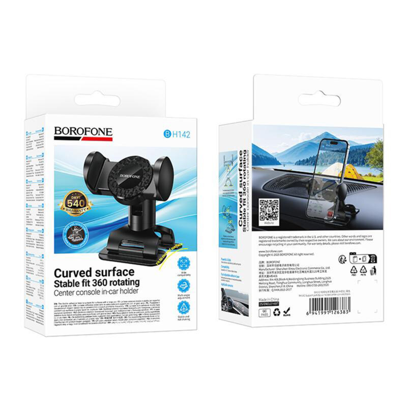 Suport auto telefon, bord, rotire 360°, Borofone, BH142