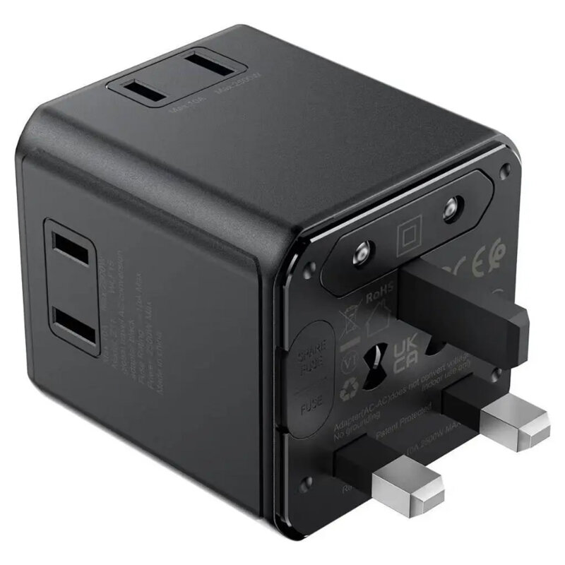 Adaptor priza universal Fast Charge Acefast Z11, 2500W, negru