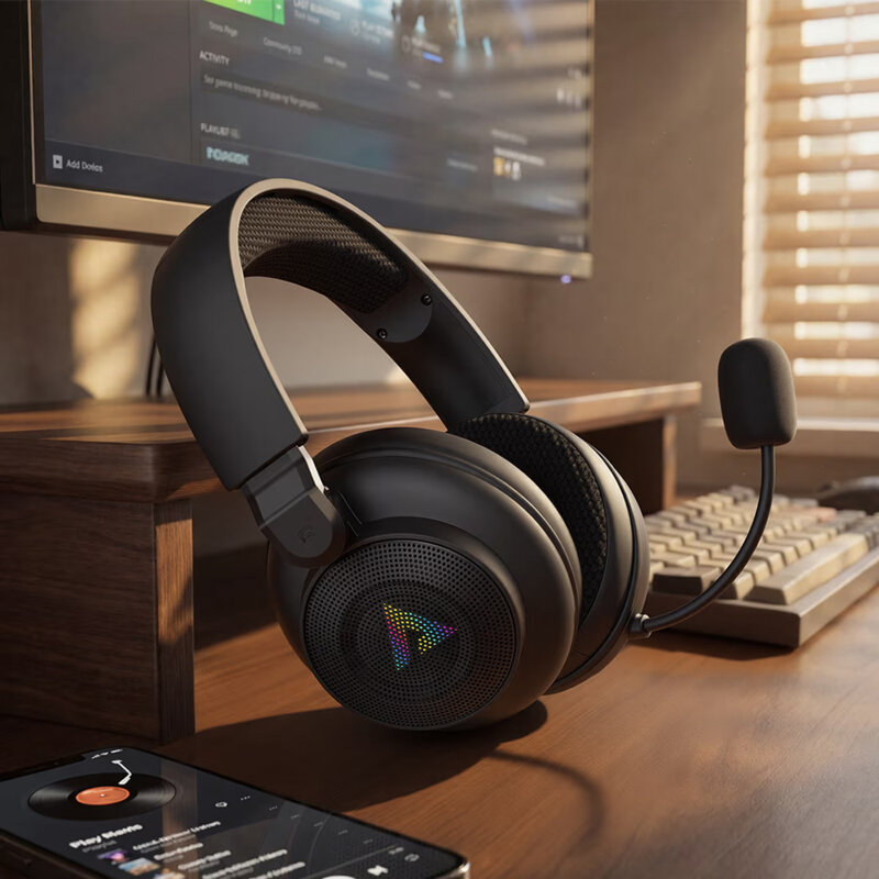 Casti gaming cu RGB si microfon BT6.0, 2.4G, AUX Acefast H15