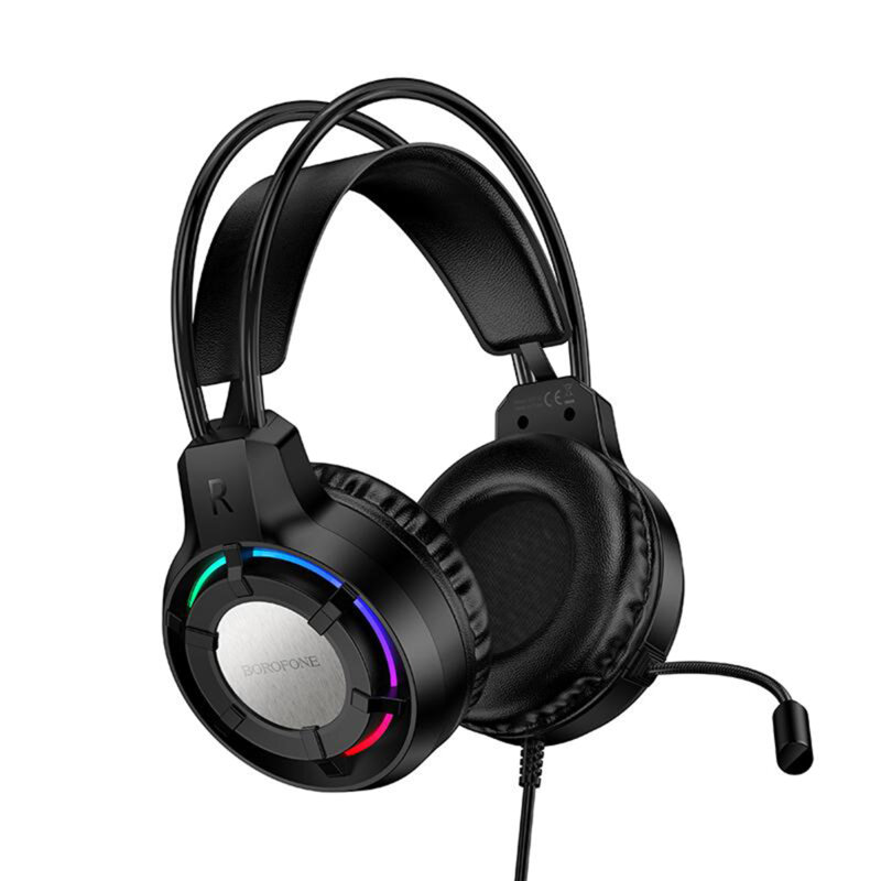 Casti gaming over-ear cu microfon, USB + Jack 3.5mm, Borofone Wave, BO112