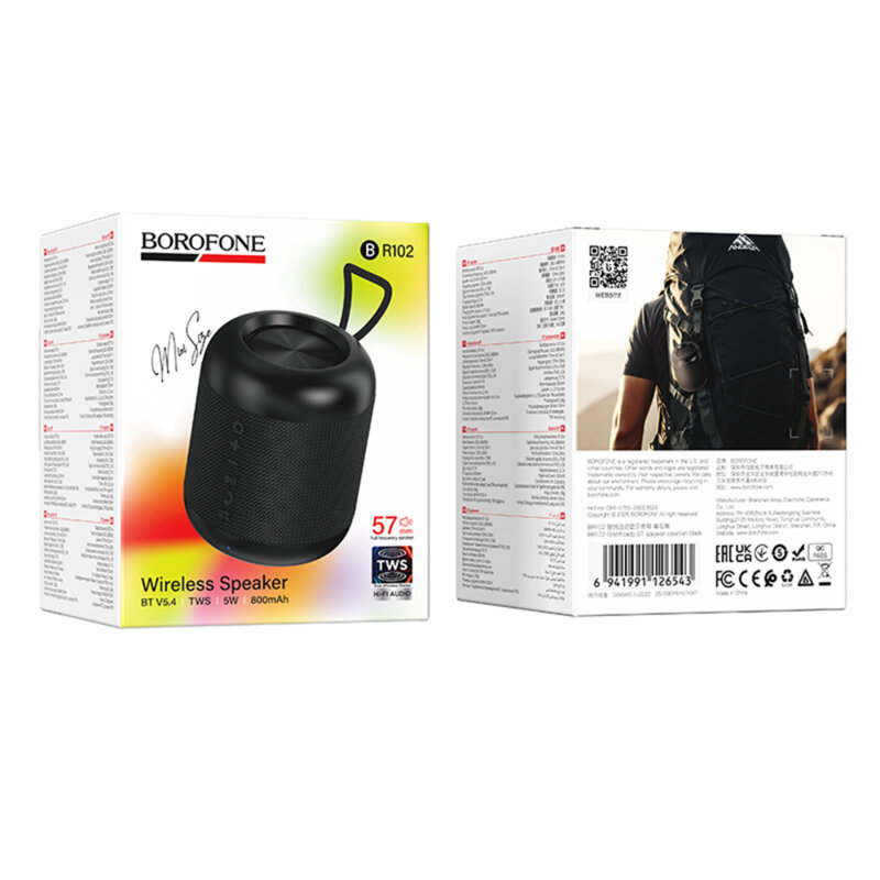 Boxa portabila Bluetooth 5W, TWS, Borofone Gratificado, BR102