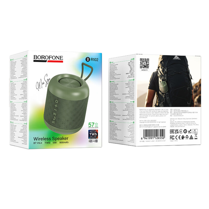 Boxa portabila Bluetooth 5W, TWS, Borofone Gratificado, BR102