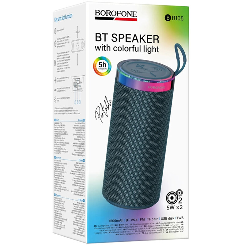 Boxa portabila Bluetooth 10W, TWS, Radio FM, Borofone Loud, BR105