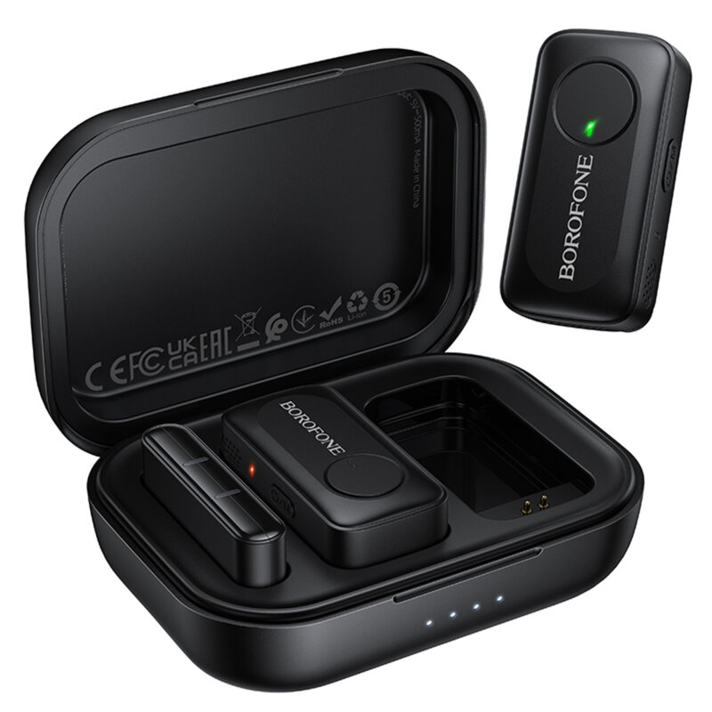 [Pachet 2x] Microfoane lavalier wireless cu carcasa, Borofone Lemai, BFK17