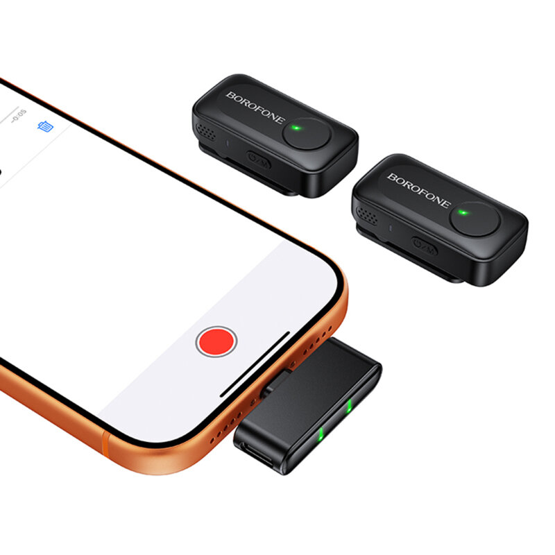 [Pachet 2x] Microfoane lavalier wireless cu carcasa, Borofone Lemai, BFK17
