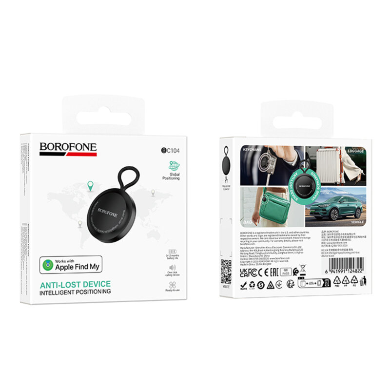 Localizator Bluetooth, compatibil Apple Find My, Borofone Intelligent, BC104