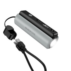 Power bank 5000mAh, cablu USB-C, lanterna, Borofone Star, BJ87