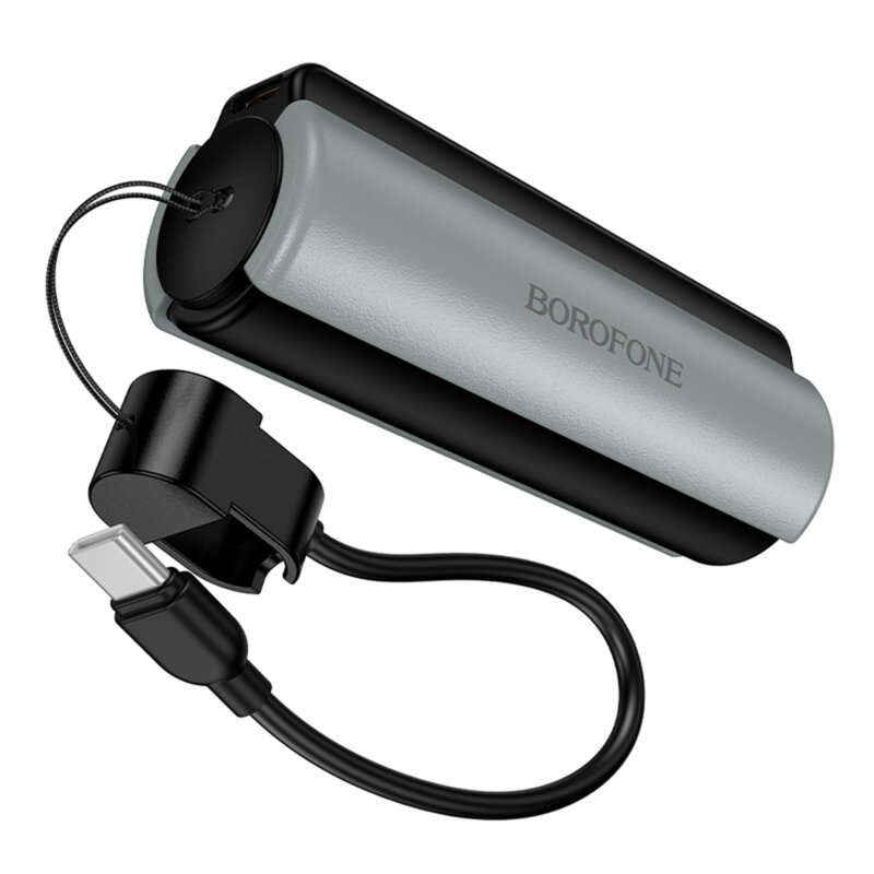 Power bank 5000mAh, cablu USB-C, lanterna, Borofone Star, BJ87