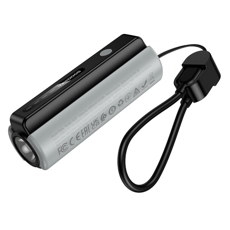 Power bank 5000mAh, cablu USB-C, lanterna, Borofone Star, BJ87