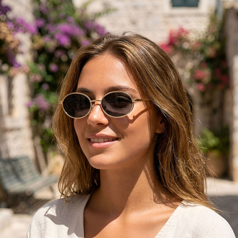 Ochelari de dama rama 90s Techsuit 3220, auriu / negru