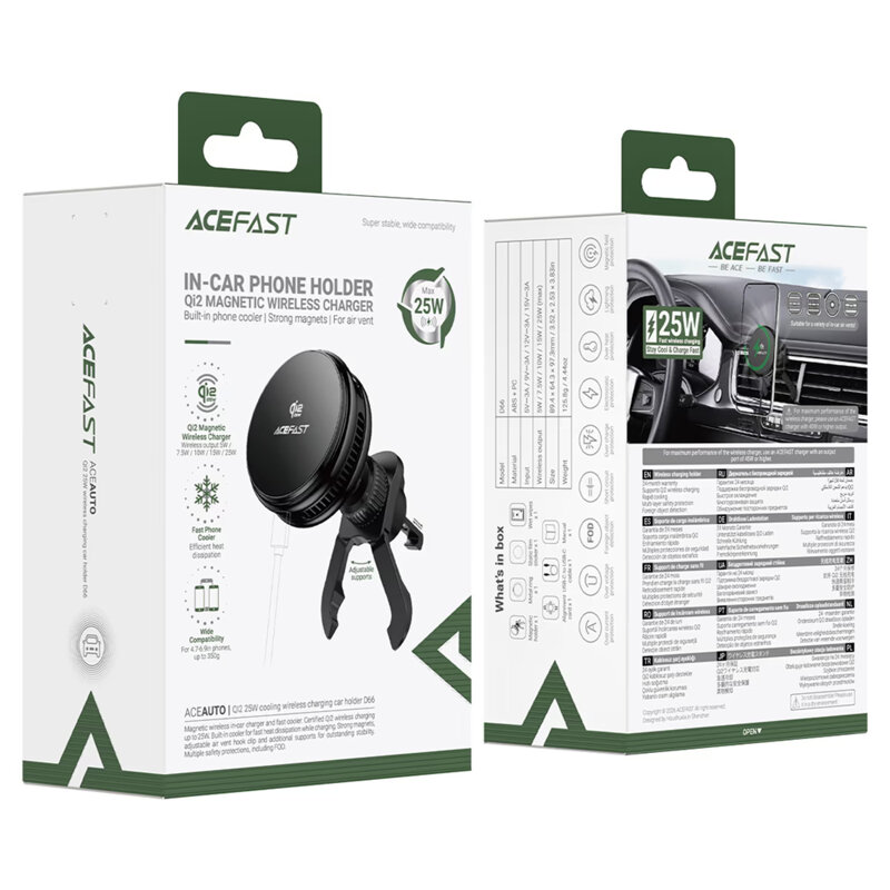 Suport cu incarcare wireless pentru grila Qi2, 25W Acefast D66