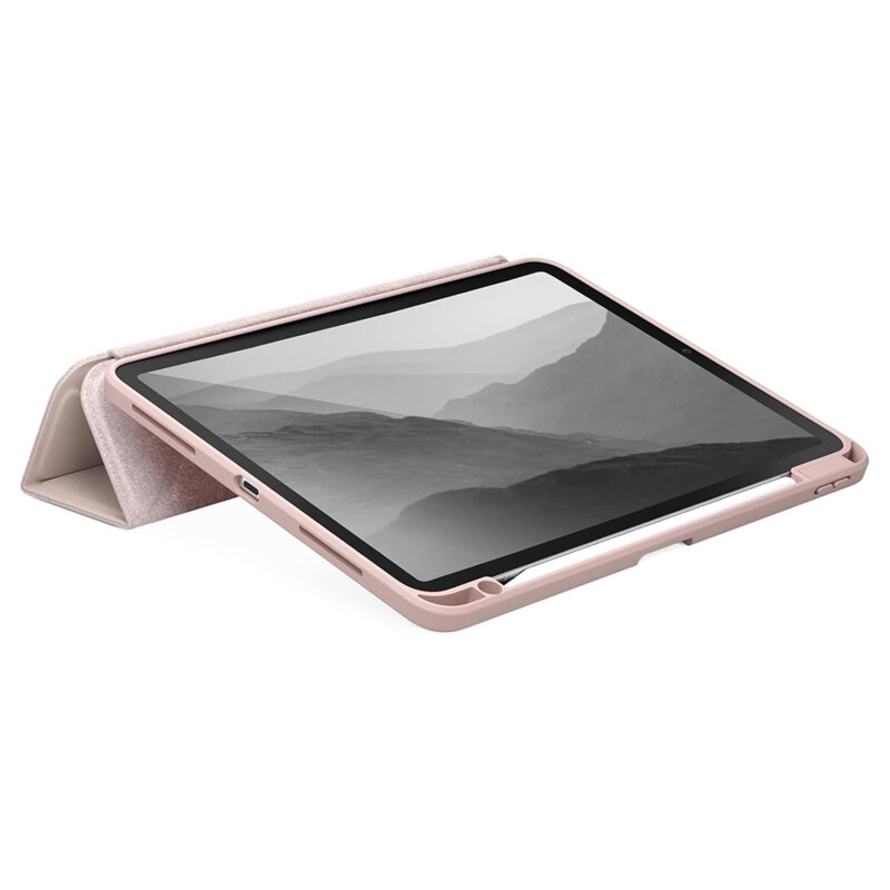 Husa 360 iPad 11 (2025) cu bumper UNIQ Moven, roz pudra