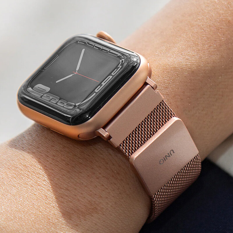 Curea Apple Watch 10 42mm din otel inoxidabil UNIQ Dante, gri