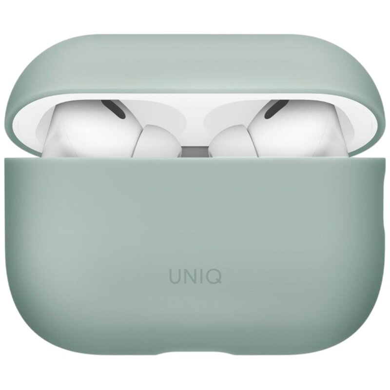 Husa AirPods Pro 3 UNIQ Lino Hybrid, verde menta