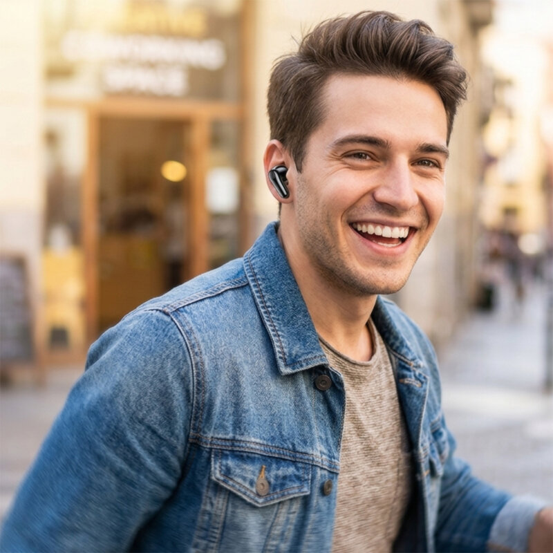 Casti wireless Bluetooth V6.0, ANC + ENC, Borofone Mellow, BW96