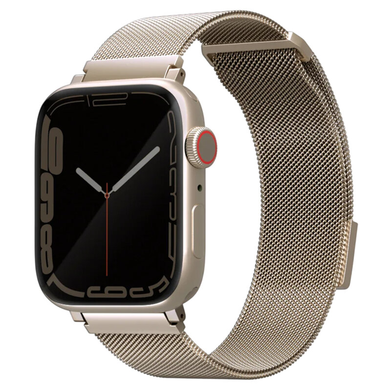 Curea Apple Watch 5 40mm din otel inoxidabil UNIQ Dante, auriu