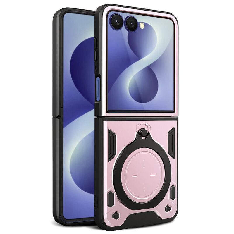 Husa Samsung Galaxy Z Flip8 Techsuit CamGuard Pro, roz auriu