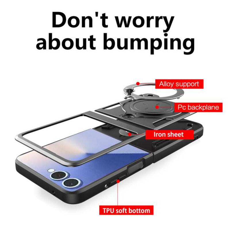 Husa Samsung Galaxy Z Flip8 Techsuit CamGuard Pro, albastru