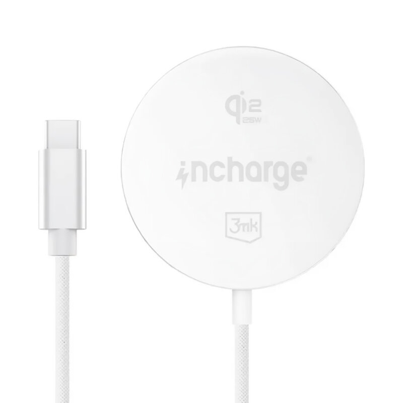 Incarcator wireless 25W, Qi2.2, 3mk incharge® Align, alb