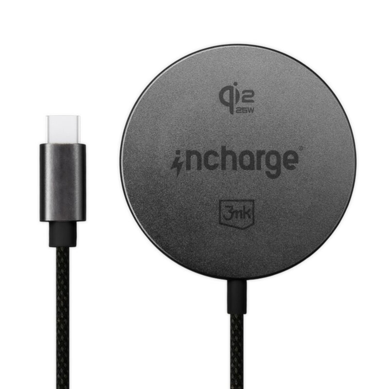 Incarcator wireless 25W, Qi2.2, 3mk incharge® Align, negru