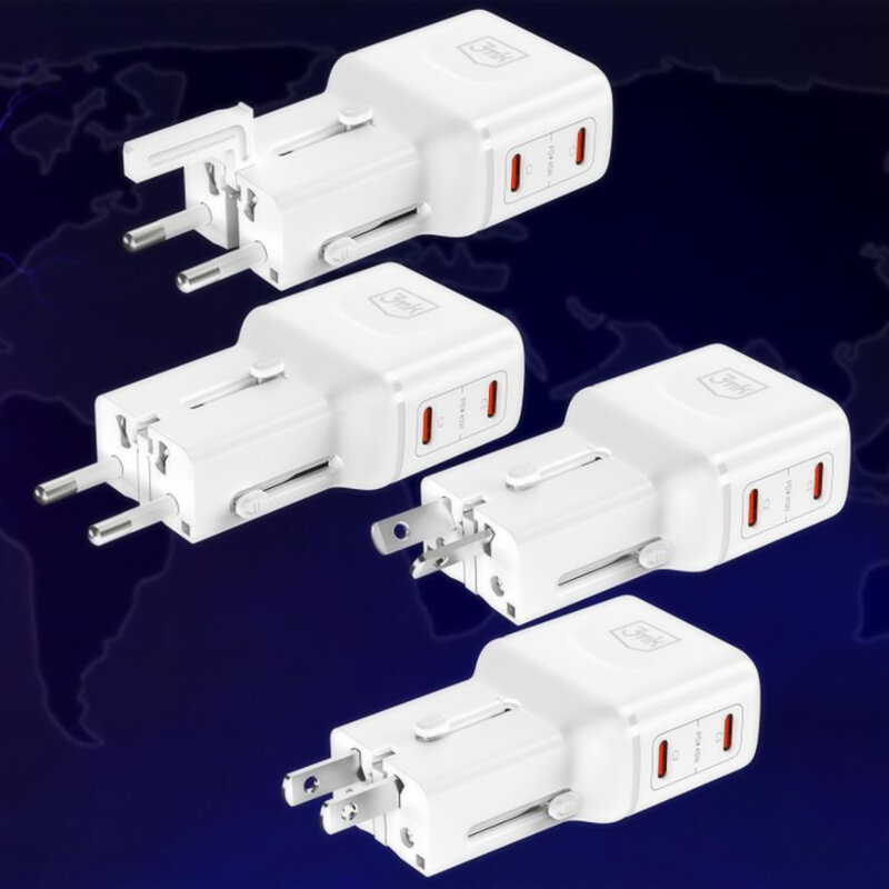 Adaptor retea 45W USB-C, 3mk incharge® Globe, alb
