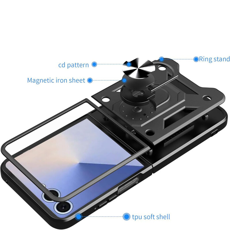 Husa Samsung Galaxy Z Flip8 protectie camera Techsuit CamShield Series, auriu