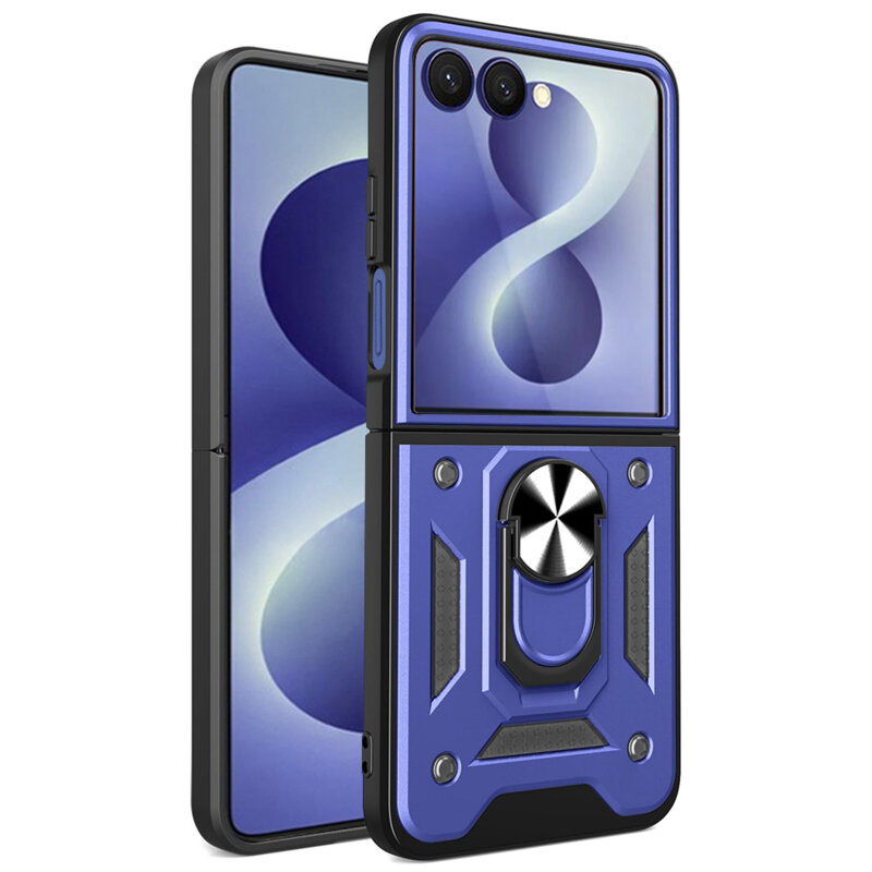 Husa Samsung Galaxy Z Flip8 protectie camera Techsuit CamShield Series, albastru
