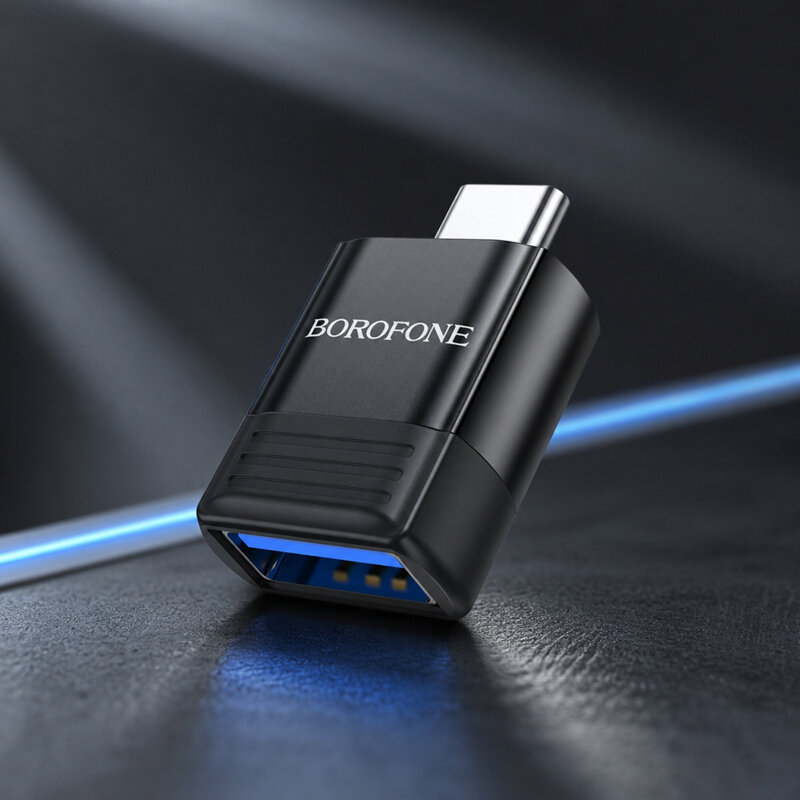 Adaptor OTG Type-C la USB 3.0, 4A, Borofone BV18, negru