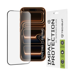 Folie sticla iPhone 18 Pro Max Techsuit 111D Full Glue Full Cover, negru