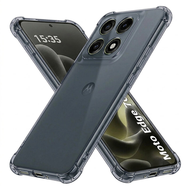 Husa Motorola Edge 70 Pro Techsuit Shockproof Clear Silicone, fumuriu