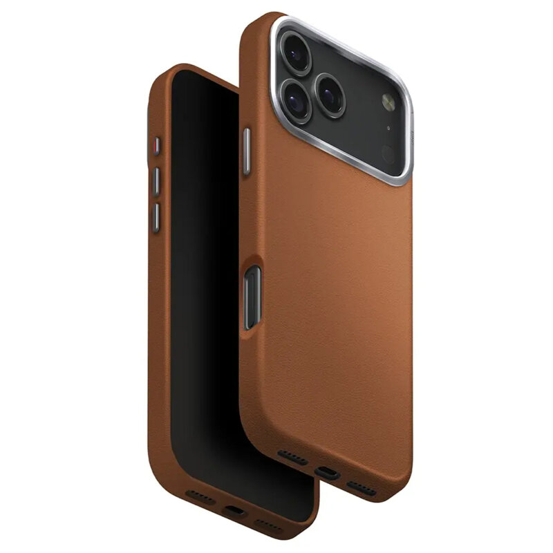 Husa iPhone 17 Pro Max UNIQ Lyden Leatherette MagClick, maro