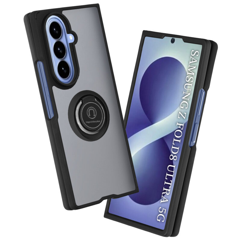 Husa Samsung Galaxy Z Fold8 Ultra Techsuit Glinth cu inel suport stand magnetic, negru