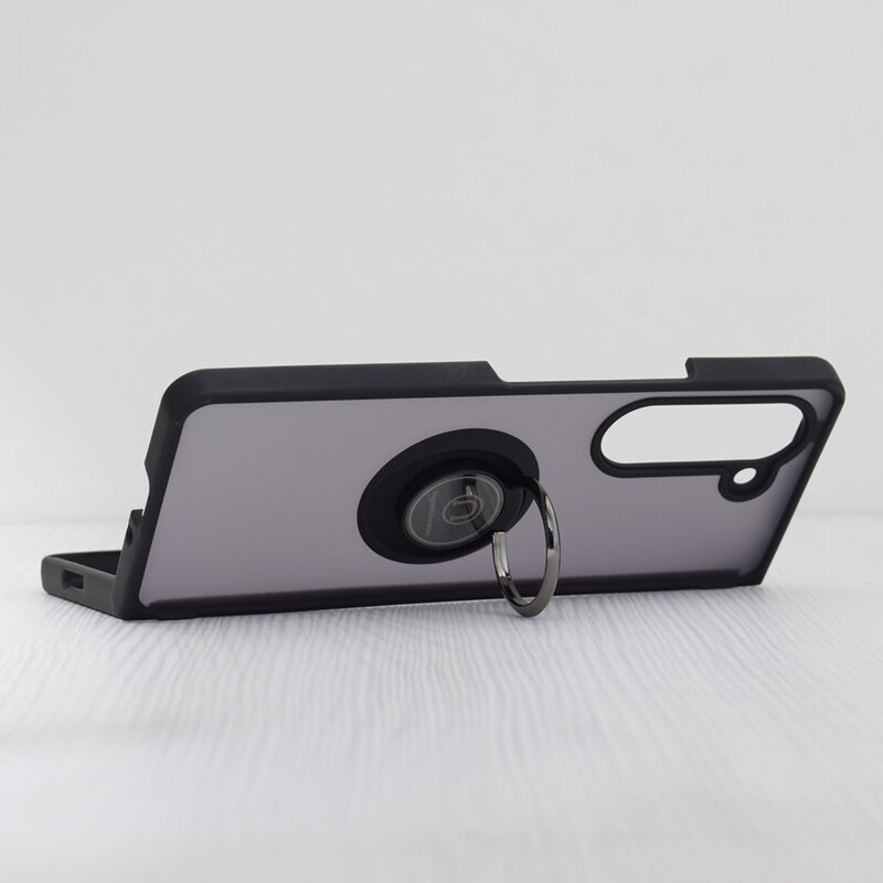 Husa Samsung Galaxy Z Fold7 Techsuit Glinth cu inel suport stand magnetic, negru