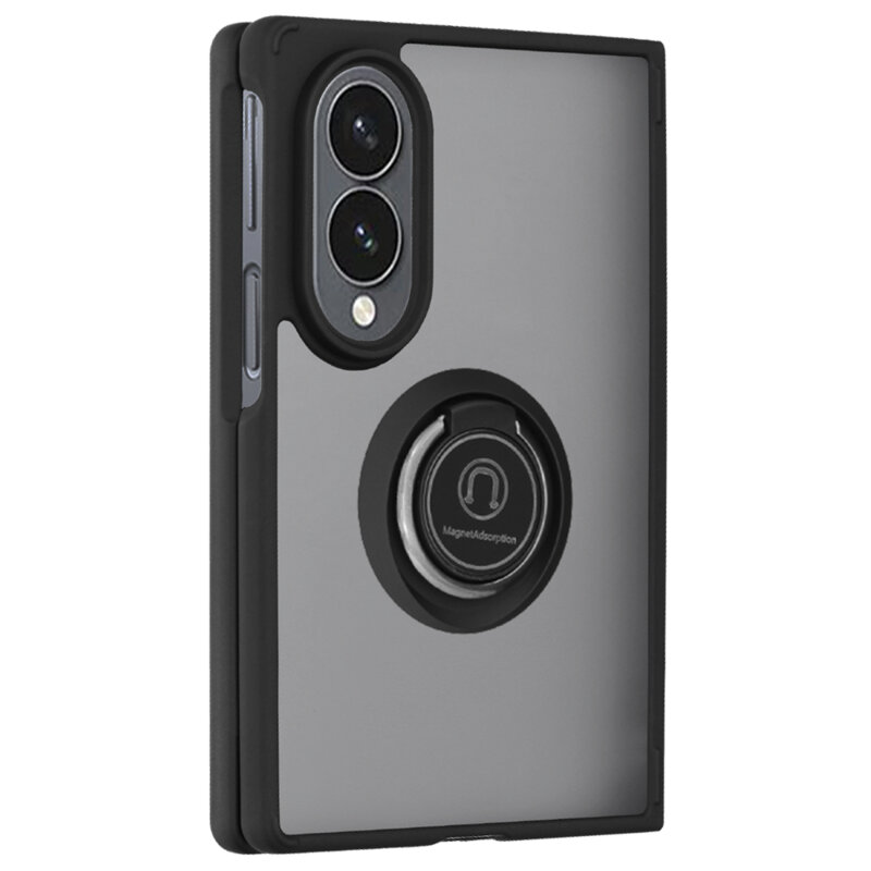 Husa Samsung Galaxy Z Fold8 Techsuit Glinth cu inel suport stand magnetic, negru