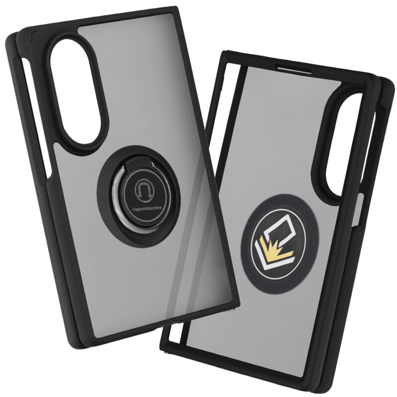 Husa Samsung Galaxy Z Fold8 Techsuit Glinth cu inel suport stand magnetic, negru