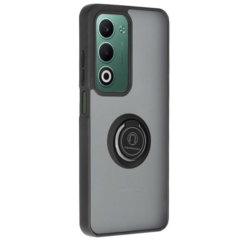 Husa Oppo A5m 4G Techsuit Glinth cu inel suport stand magnetic, negru