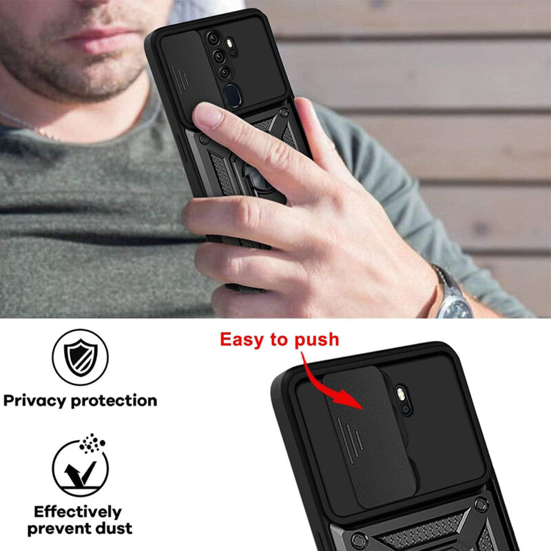Husa Oppo A5m 4G protectie camera Techsuit CamShield Series, negru