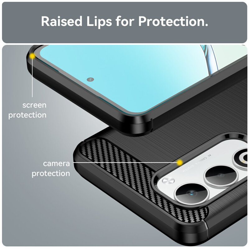 Husa Oppo A5m 4G Techsuit Carbon Silicone, negru